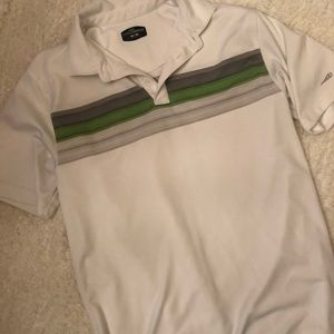 Golf polo, men’s white and green